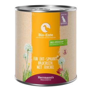 12x800g Herrmann's Menu Bio eend met bio venkel en bio boekweit