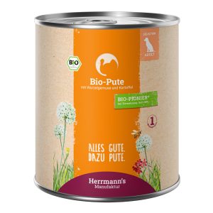 12x800g Herrmann's Menu Bio kalkoen met bio wortelen en bio aardappelen