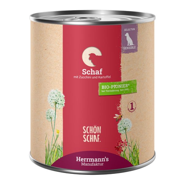 12x800g Herrmann's Menu Schaap met bio courgette en bio aardappelen