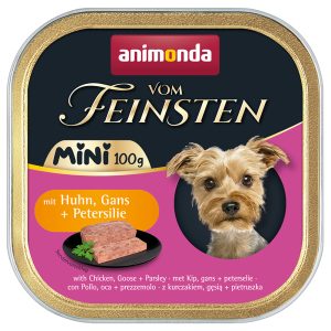 64x 100g Animonda vom Feinsten Adult Mini met kip, gans + peterselie nat hondenvoer