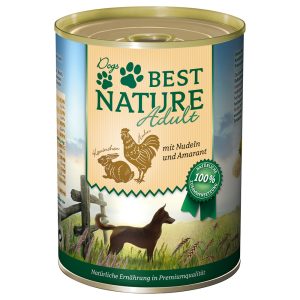 6x 400g Best Nature Dog Adult konijn, kip & noedels nat hondenvoer
