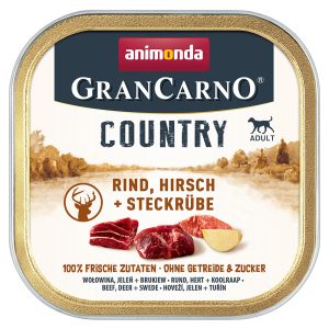 22x150g animonda GranCarno Adult Country Rund, Hert & Koolraap Honden Natvoer