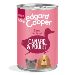 12x 400g Edgard & Cooper Puppy Graanvrij Eend & Kip natvoer voor honden