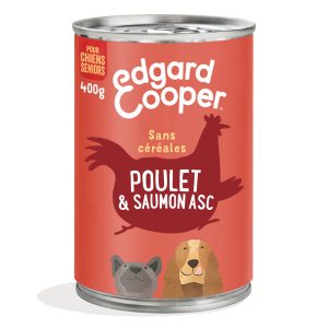 6x 400g Edgard & Cooper Senior graanvrij kip & zalm natvoer voor honden