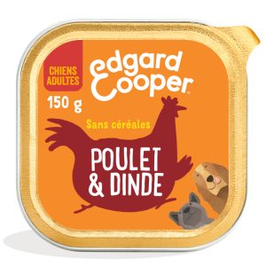 22x 150g Edgard & Cooper Hond Adult graanvrij natvoer met kip en kalkoen