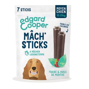 Edgard & Cooper Doggy Dental Munt & aardbei voor middelgrote honden (10 - 25 kg, 21 sticks) Hondensnacks