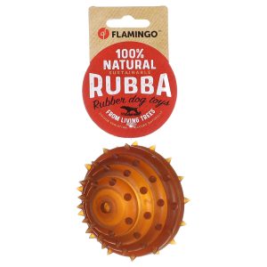 Flamingo rubberen bal met stekels Rubba Ø9x H7cm hondenspeeltje