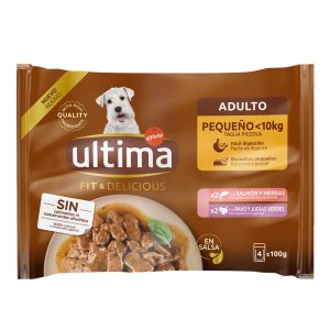 44x 100g Ultima Fit & Delicious Mini Hond Volwassen Zalm & Kalkoen hondenvoer nat