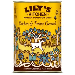 Lily's Kitchen Vispastei met Erwten 6 x 400 g - Kip & kalkoen met wortelen, pompoen & parelgort