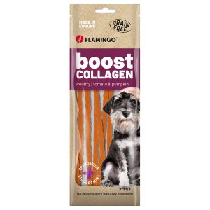 Voordeelpakket: 3x 70g Flamingo Boost Collageen Spaghetti met kip hondensnacks