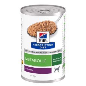 12x 370g Hill's Prescription Diet Metabolic met Rund hondenvoer nat