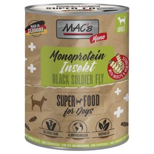 24x750g MAC's Monoprotein Insecten & Superfood nat hondenvoer