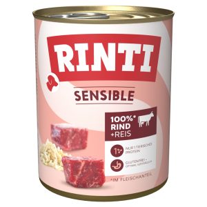 Rinti Sensible Gemengd Pakket 12 x 800 g Hondenvoer - Rund & Rijst