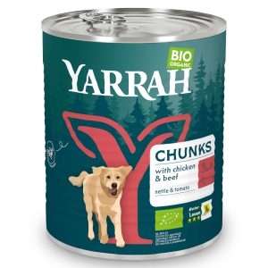 6x820g Bio Brokken Rund met Brandnetel & Tomaat Yarrah Hondenvoer