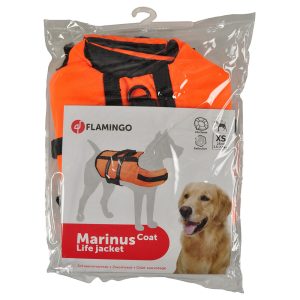 Flamingo zwemvest, oranje maat XS: ca. 25cm ruglengte hond