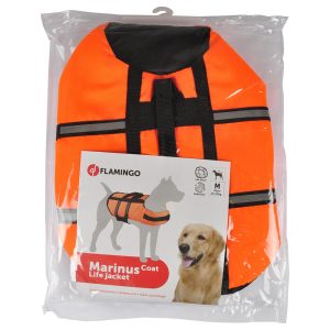 Flamingo zwemvest, oranje maat M: ca. 35cm ruglengte hond