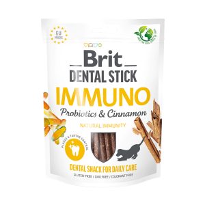 3x251g (7 stuks) Brit Dental Stick Immuno met probiotica & kaneel hondensnacks