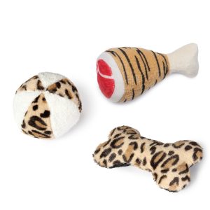 Karlie hond speelgoed tijger club - Set van 3 (bal, bot, been)