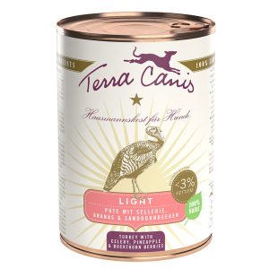 Terra Canis Light 6 x 400 g - Kalkoen met Selderij, Ananas & Duindoornbessen