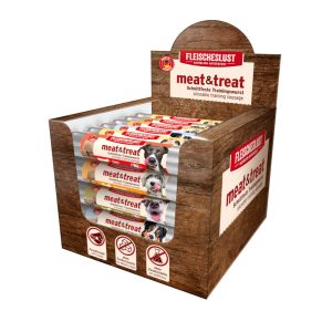 33x 80g Fleischeslust vlees & traktatie mix pakket I (5 soorten) trainingssnack voor honden
