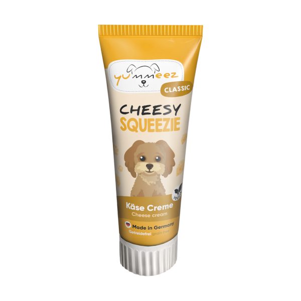 Voordeelpakket: 4x75g yummeez Classic Squeezie kaas in een tube hondensnacks