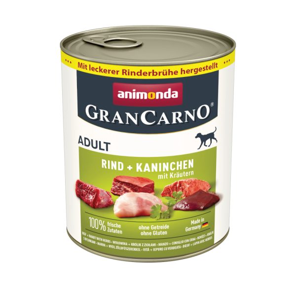 animonda GranCarno Original Adult 6 x 800 g - Rundvlees + Konijn met Kruiden