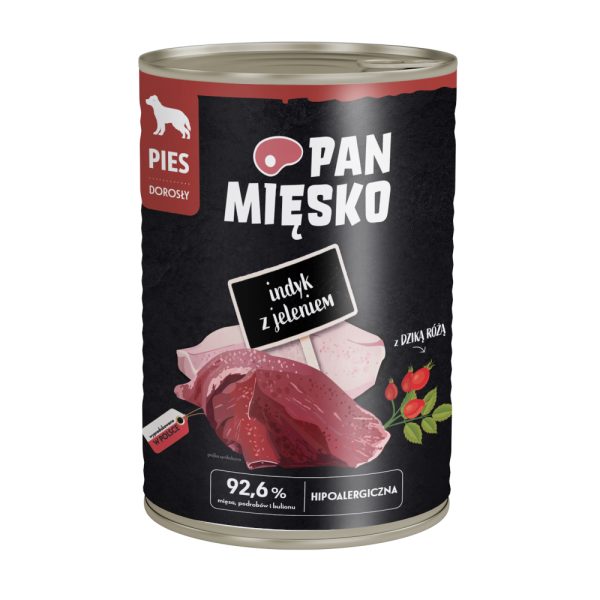 12x400g Pan Mięsko Dog kalkoen met hertenvlees natvoer voor honden