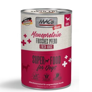 6x 400g MAC's Adult Mono Horse natvoer voor honden
