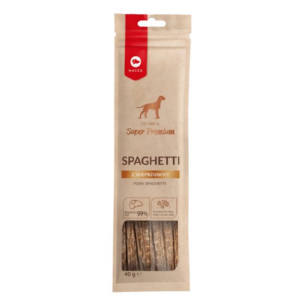 Voordeelpakket: 3x40g Maced Super Premium Varkensvlees Spaghetti Hondensnacks