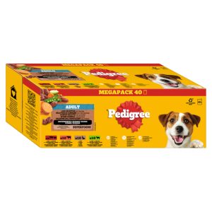 40x100g Pedigree vershoudzakjes gemengde selectie in saus (4 soorten) nat hondenvoer