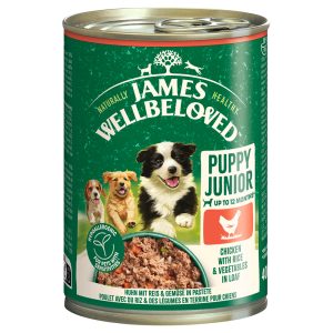 6x400g James Wellbeloved Junior Dog Hypoallergene kip in paté natvoer voor honden