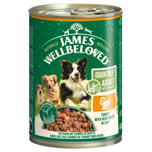 6x400g James Wellbeloved Adult Hond Graanvrij Hypoallergeen Kalkoen in Paté Nat Hondenvoer
