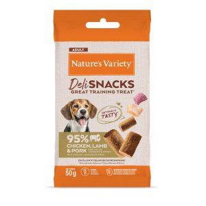 12 x 50 g Nature's Variety Deli Snacks Adult Kip Hondensnacks