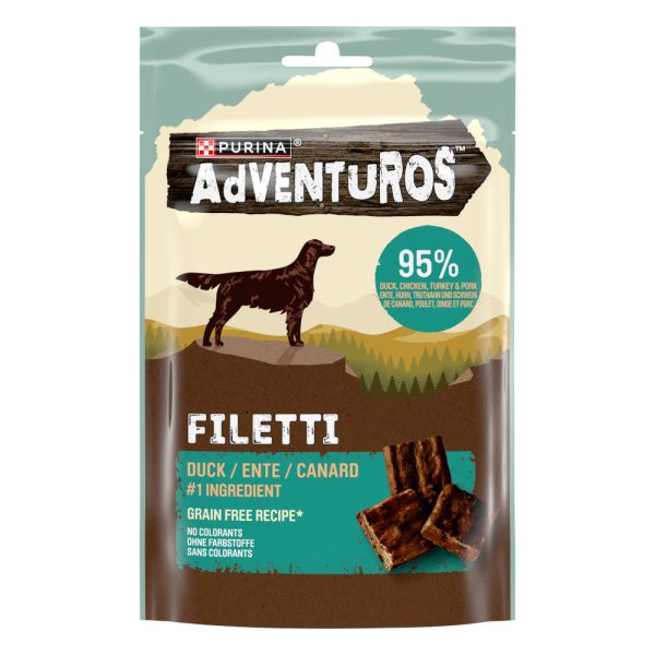 oordeelpakket: 7 x 70 g Purina Adventuros Filetti met eend hondensnacks