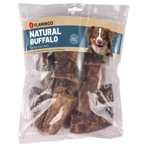 Dubbelpak: 2 x 200 g Flamingo Nature Snack buffellong voor honden