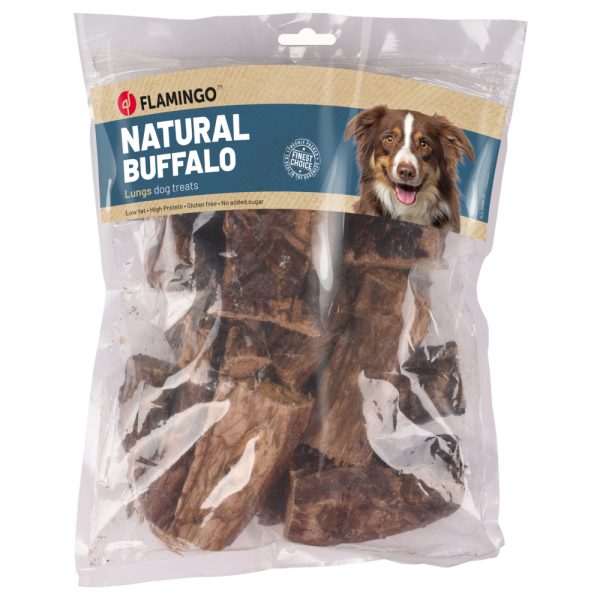 Dubbelpak: 2 x 200 g Flamingo Nature Snack buffellong voor honden
