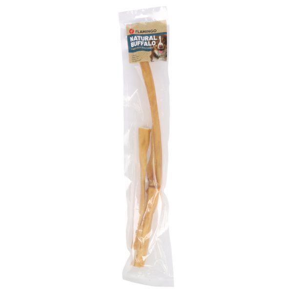 Dubbelpakken: 2 x 100g (50cm) Flamingo natuurlijke snack buffelhuid hondensnacks