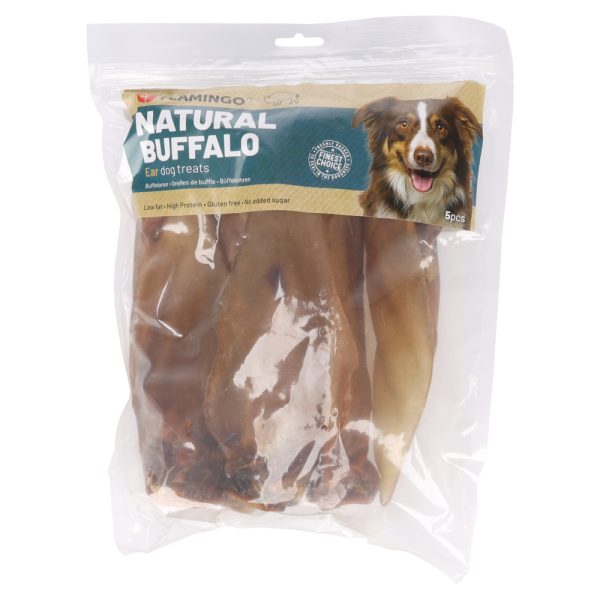 5st Flamingo Nature Snack buffel oren met vlees voor honden