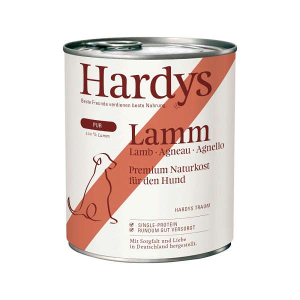 6x 800g Hardys Pure Lam natvoer voor honden