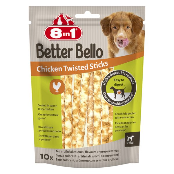 10st 8in1 8in1 Betere Bello Kip Twisted Sticks Hondensnacks
