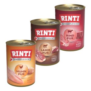 6 x 400 g RINTI Gemengd Probeerpakket Hondenvoer - Sensible Puur Mixpakket