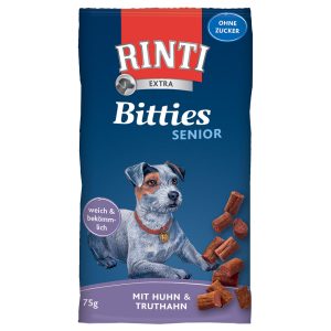 2x75g Rinti Extra Bitties Senior Kip & Kalkoen Hondensnacks