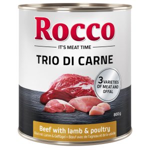 24x800g Trio di Carne Rund, Lam & Gevogelte Rocco Hondenvoer