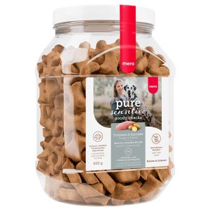 2x600g Kalkoen & Aardappel MERA pure Sensitive Goody Hondensnacks