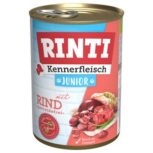 Voordeelpakket Rinti "Kennerfleisch"  24 x 400 g Hondenvoer - Junior: Rundvlees