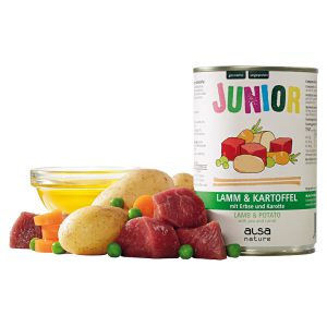alsa-nature Puppy en Junior Lam met aardappel, 400 g, Aantal: 12 x 400 g