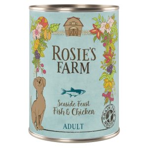 6x400g Adult Vis & Kip Rosie's Farm Hondenvoer