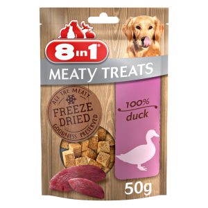 2x50g Meaty Treats 2 x eendenborst 8in1 Hondensnacks