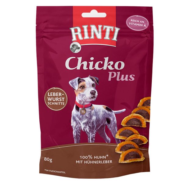 80g Chicko Plus Leverworstplakjes RINTI Hondensnacks