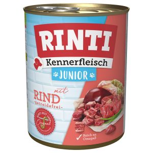 6x800g Kennerfleisch Junior Rund RINTI Hondenvoer